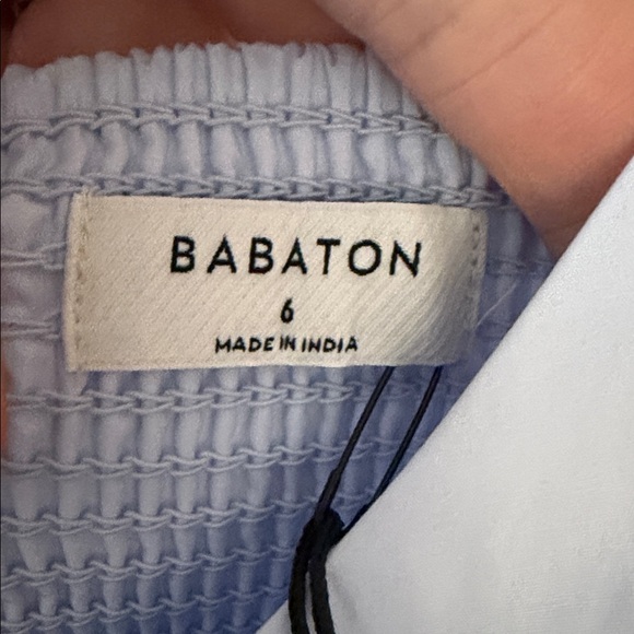 Babaton Technique Poplin Dress in Villa Blue Size 6 - Picture 7 of 9